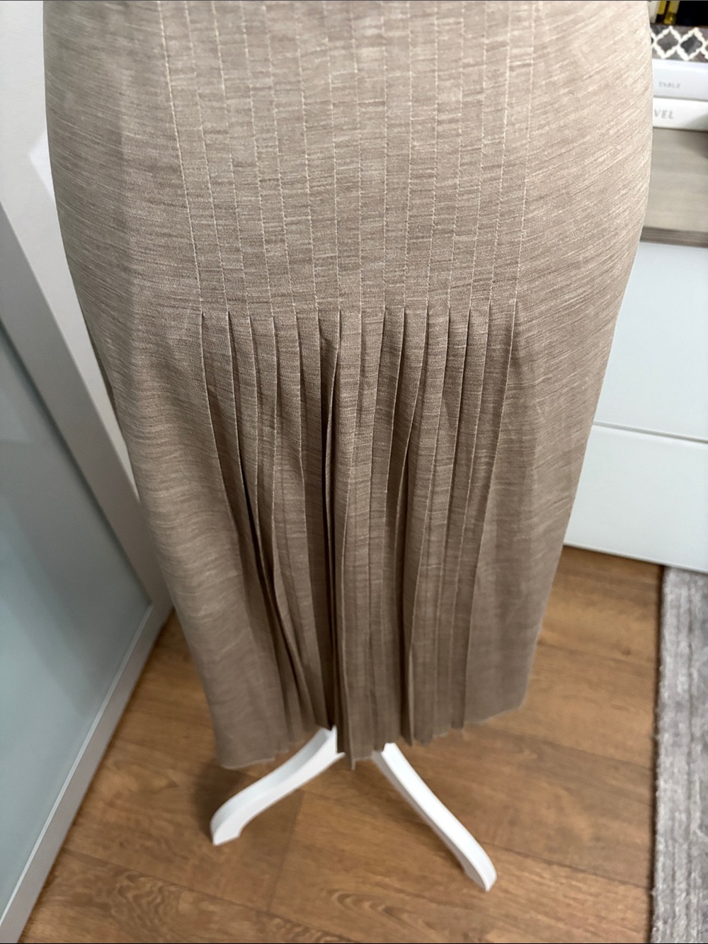 Akris Beige/Tan Pleated Midi Dress - Picture 4 of 14